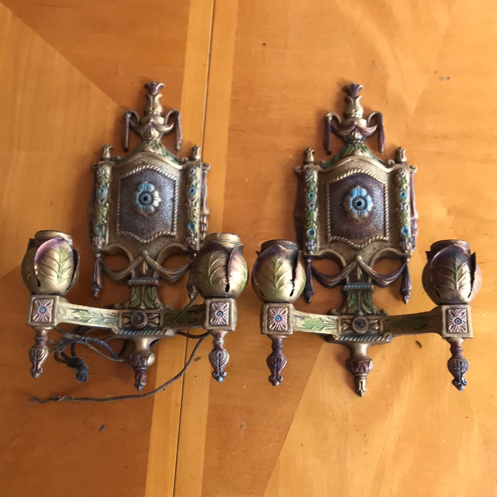 Vintage Wall light Fixtures rare beautiful signed